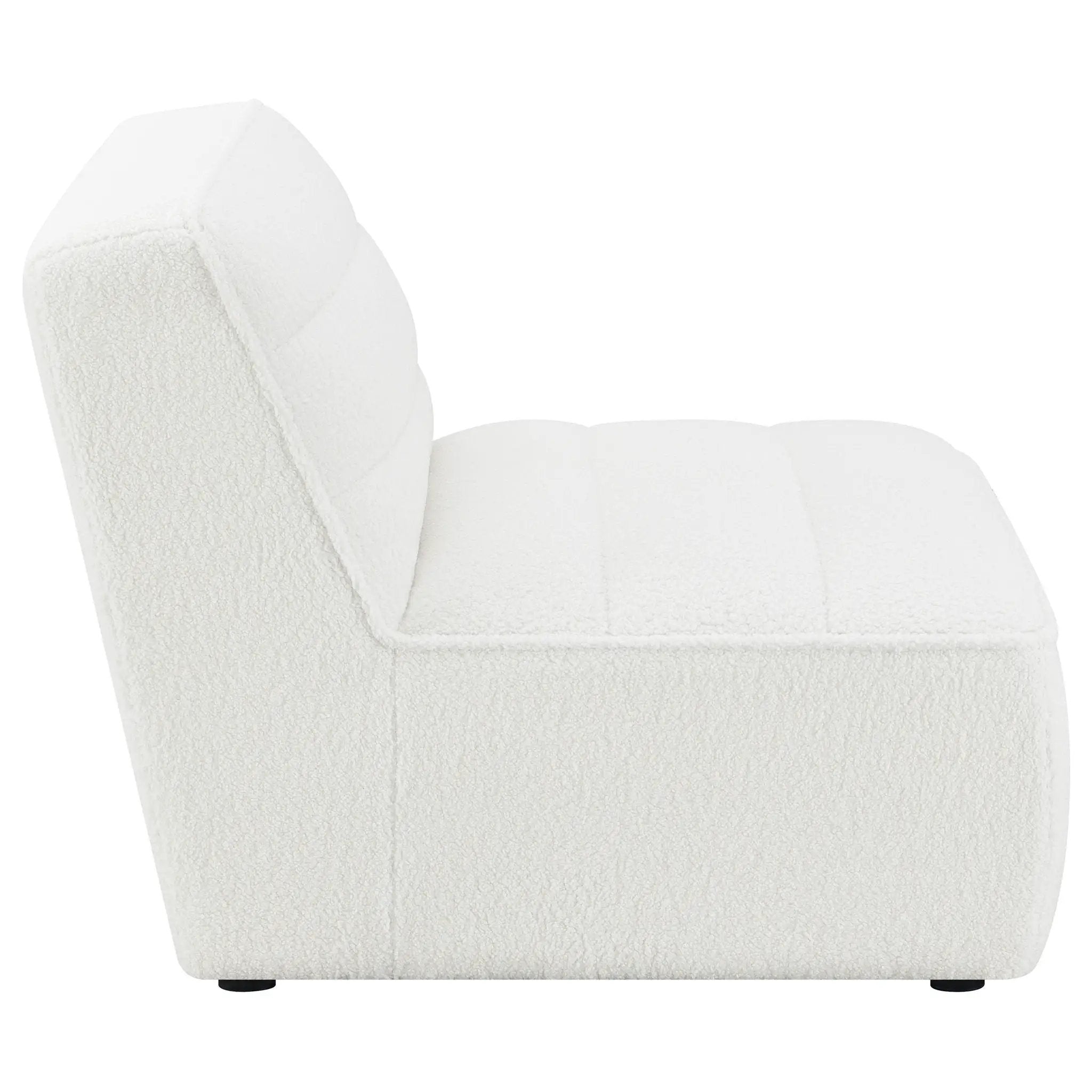 Bonnie - Upholstered Armless Chair With Channel Tufting - Ivory by HouseOfZazla