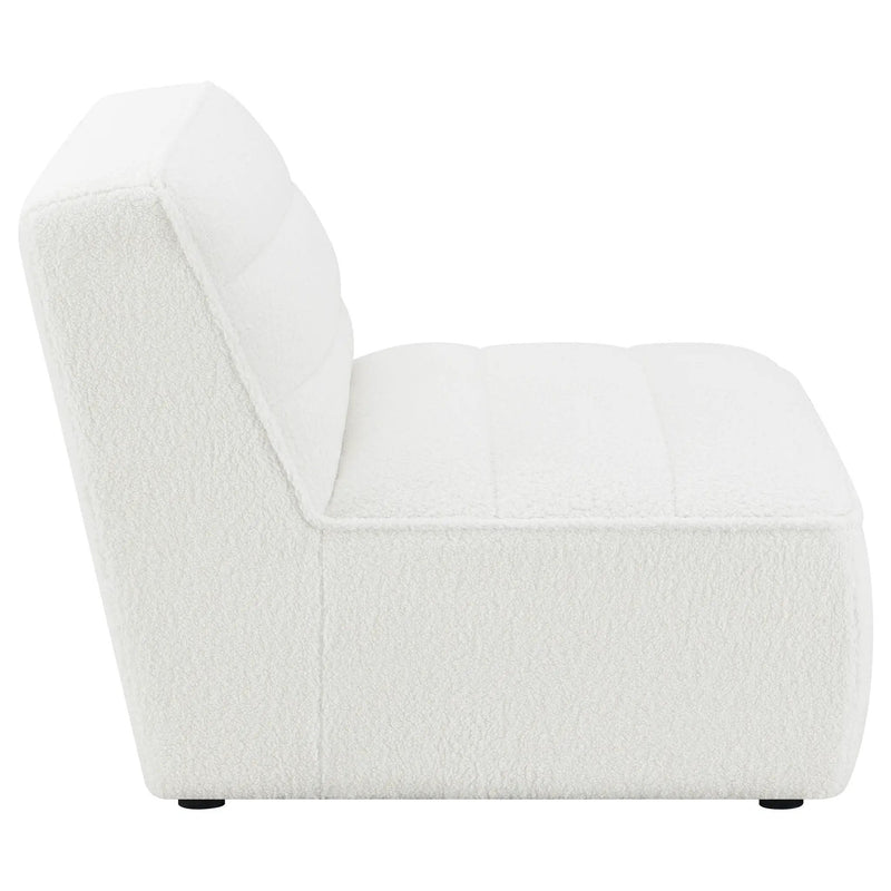 Bonnie - Upholstered Armless Chair With Channel Tufting - Ivory by HouseOfZazla