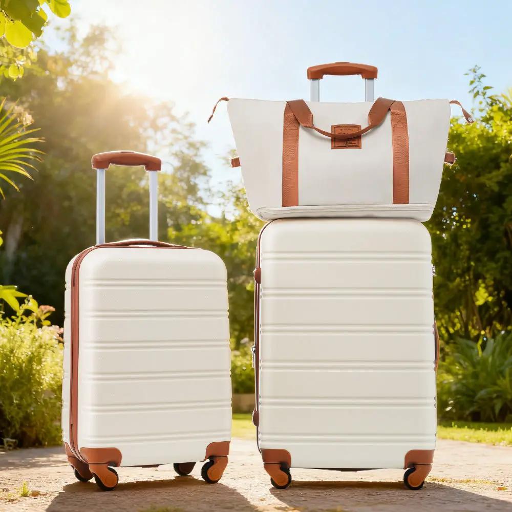 Hardshell Luggage Sets 2 Pieces + Bag Spinner Suitcase With Tsa Lock Lightweight 20" / 24" by HouseOfZazla