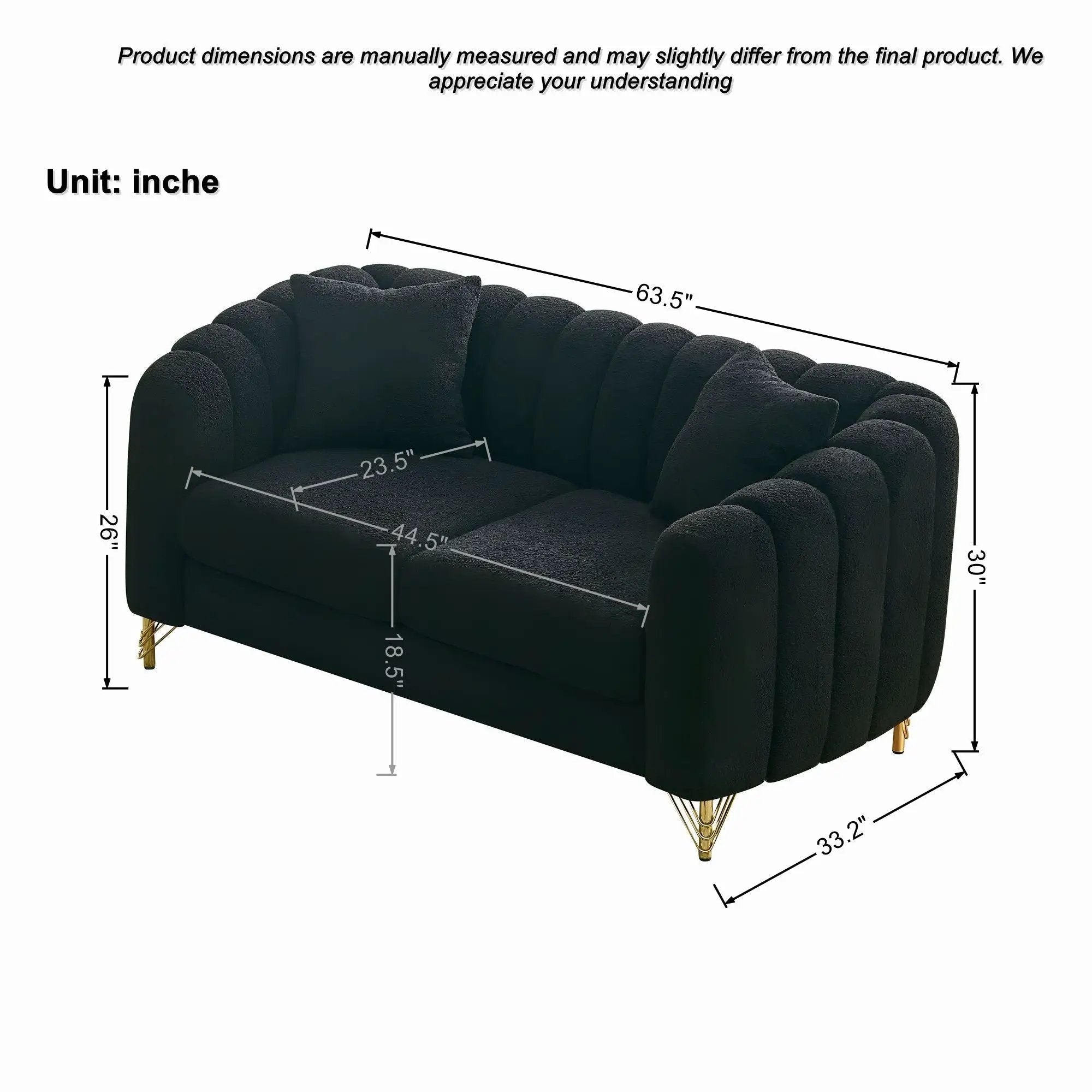 Oversized Sofa, Deep Tufted Couch by Unique Piece Furniture