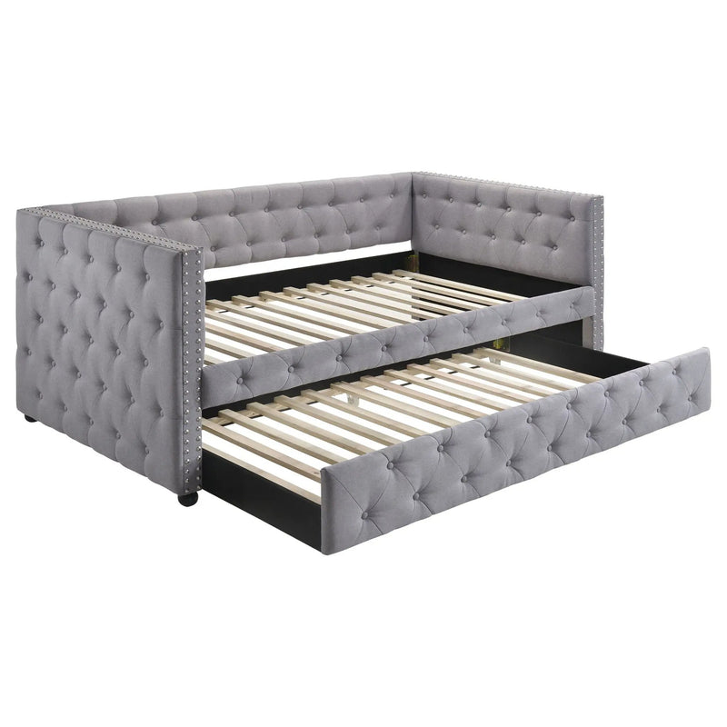 Mockern Upholstered Twin Daybed with Trundle Grey by Unique Piece Furniture