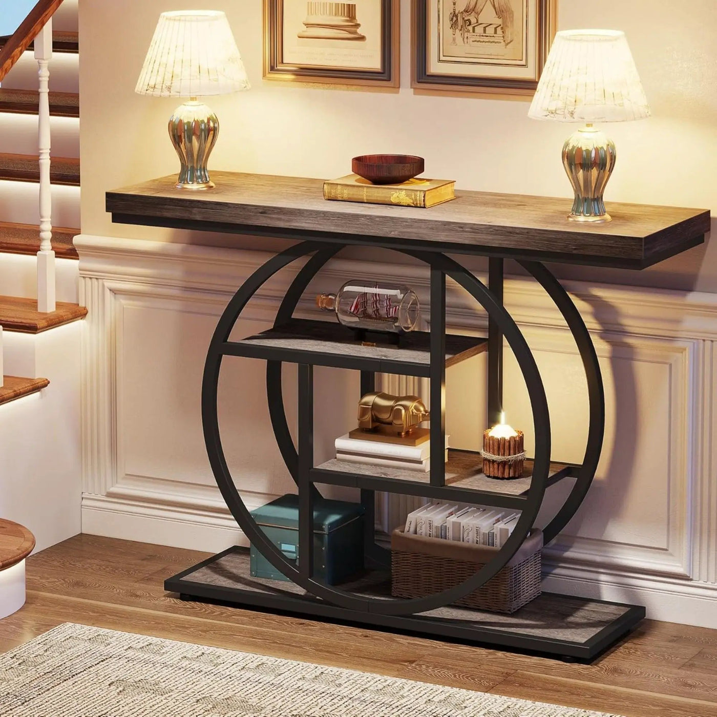 Console Table With 4 Tier Design For Living Hallway by HouseOfZazla