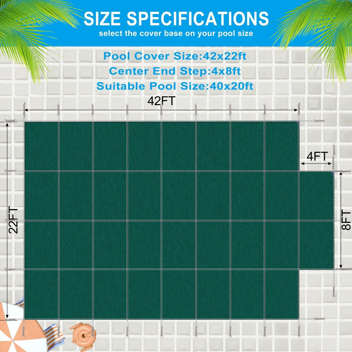 20 x 40 Ft High Strength Pool Safety Cover for Rectangular Inground Pools by HouseOfZazla