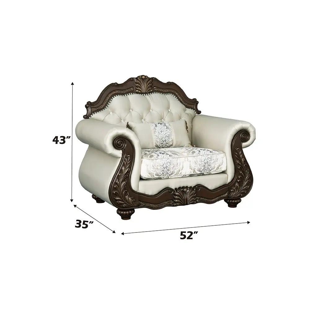 Pierce - Chair With Pillow - Beige Fabric & Cherry by Unique Piece Furniture