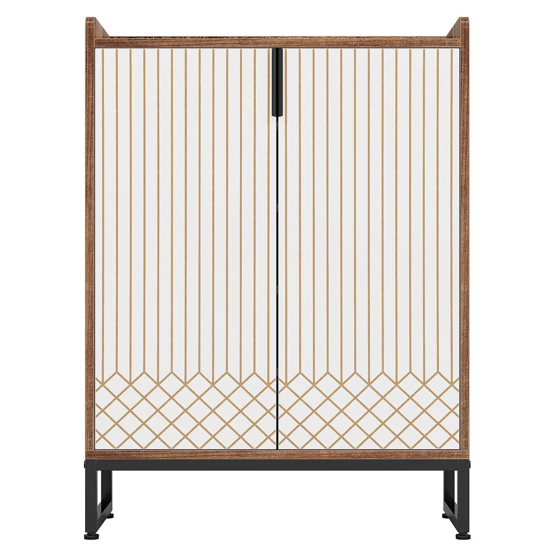 5 Tier Shoe Cabinet With Doors, Compact Entryway Storage Organizer