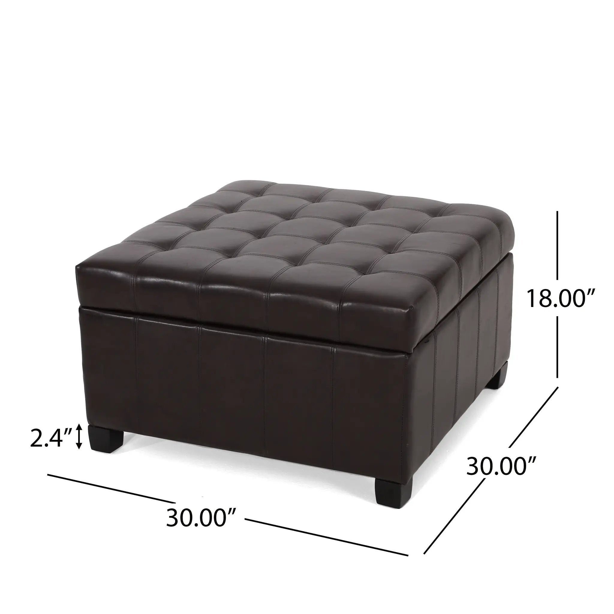 Upholstered Tufted PU Leather Storage Ottoman by HouseOfZazla