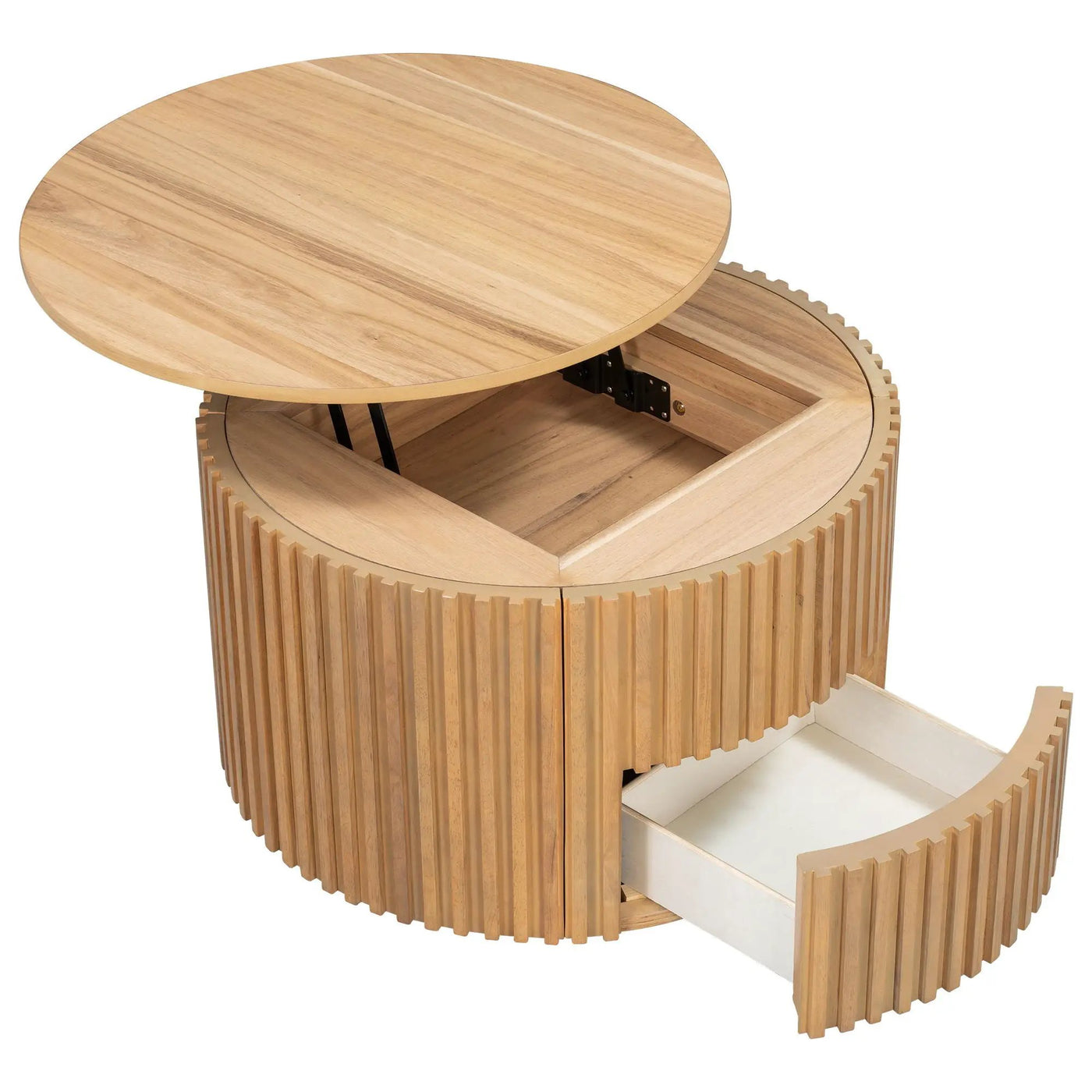 Round Lift Top Coffee Table With Hidden Storage For Living Room by HouseOfZazla