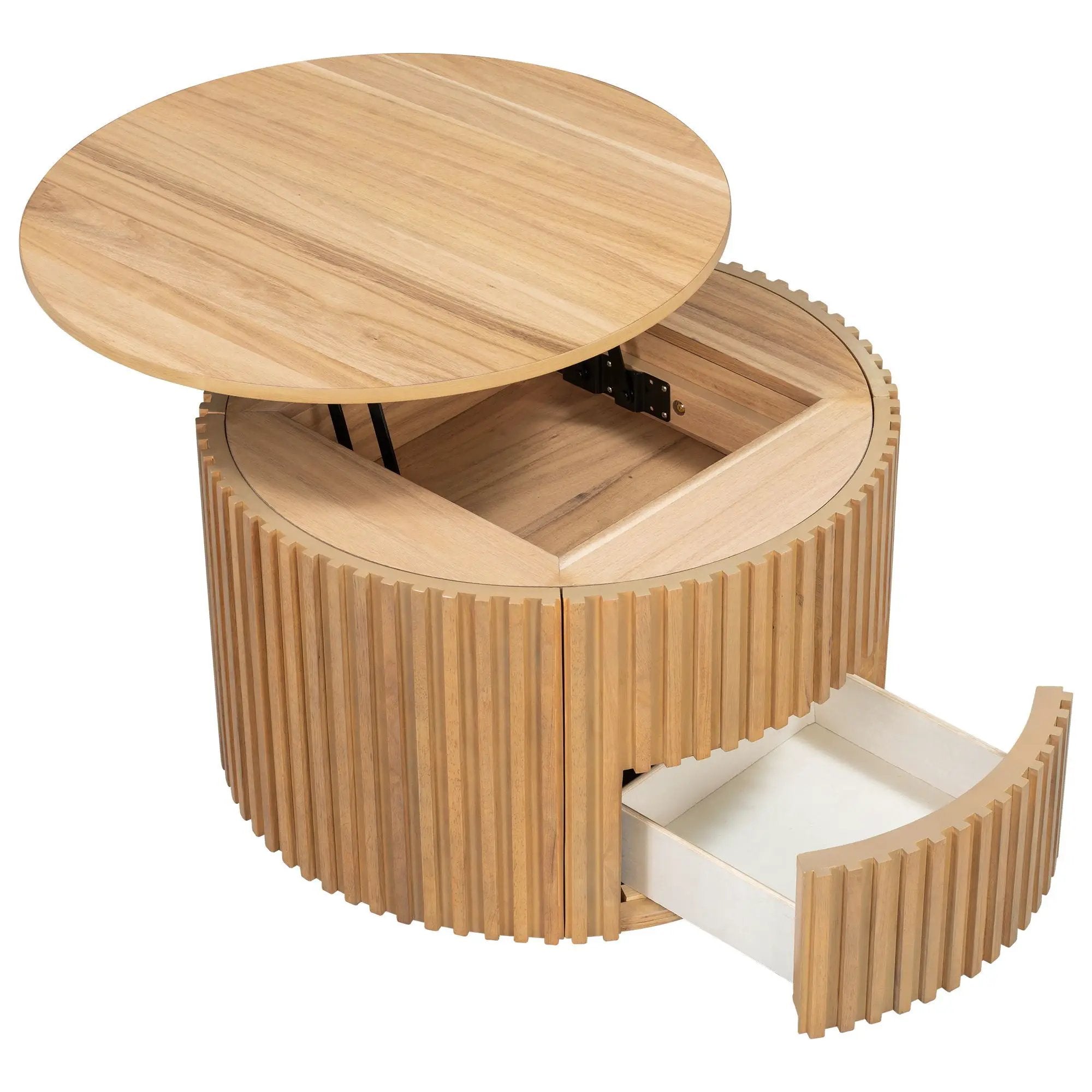 Round Lift Top Coffee Table With Hidden Storage For Living Room by HouseOfZazla