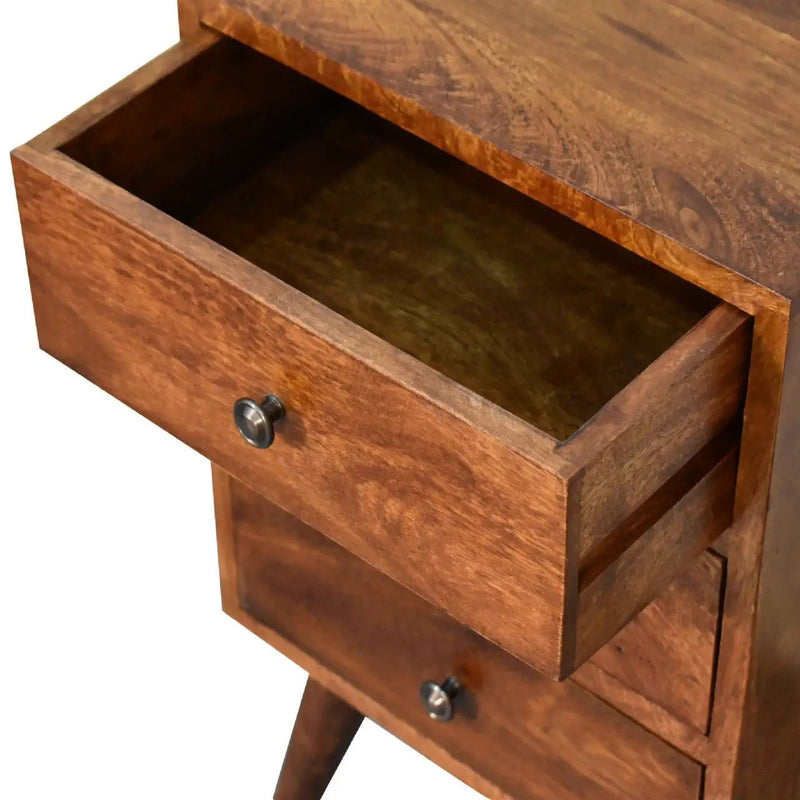 4 Drawer Multi Bedside Table - Chestnut by HouseOfZazla