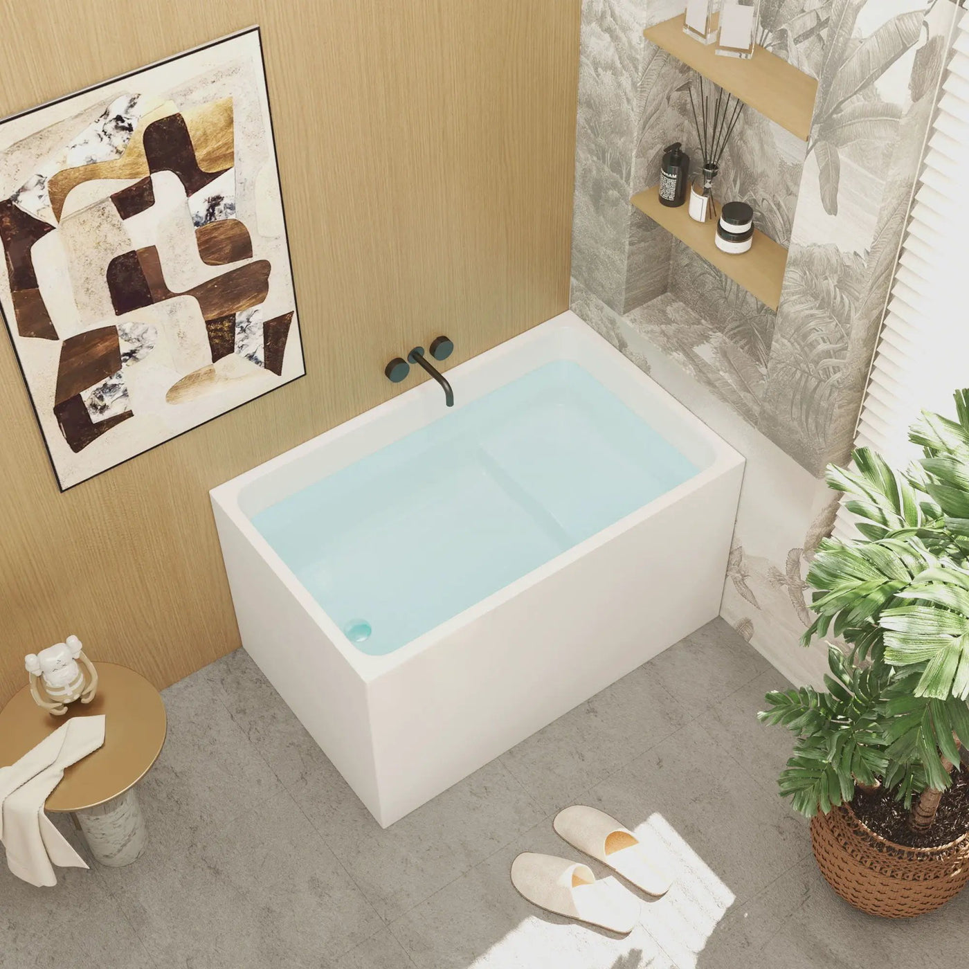 Gloss Freestanding Bathtub With Built In Seat by HouseOfZazla