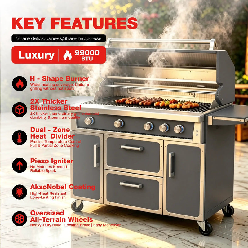 Navratil Premium 49" Stainless Steel Grill by HouseOfZazla