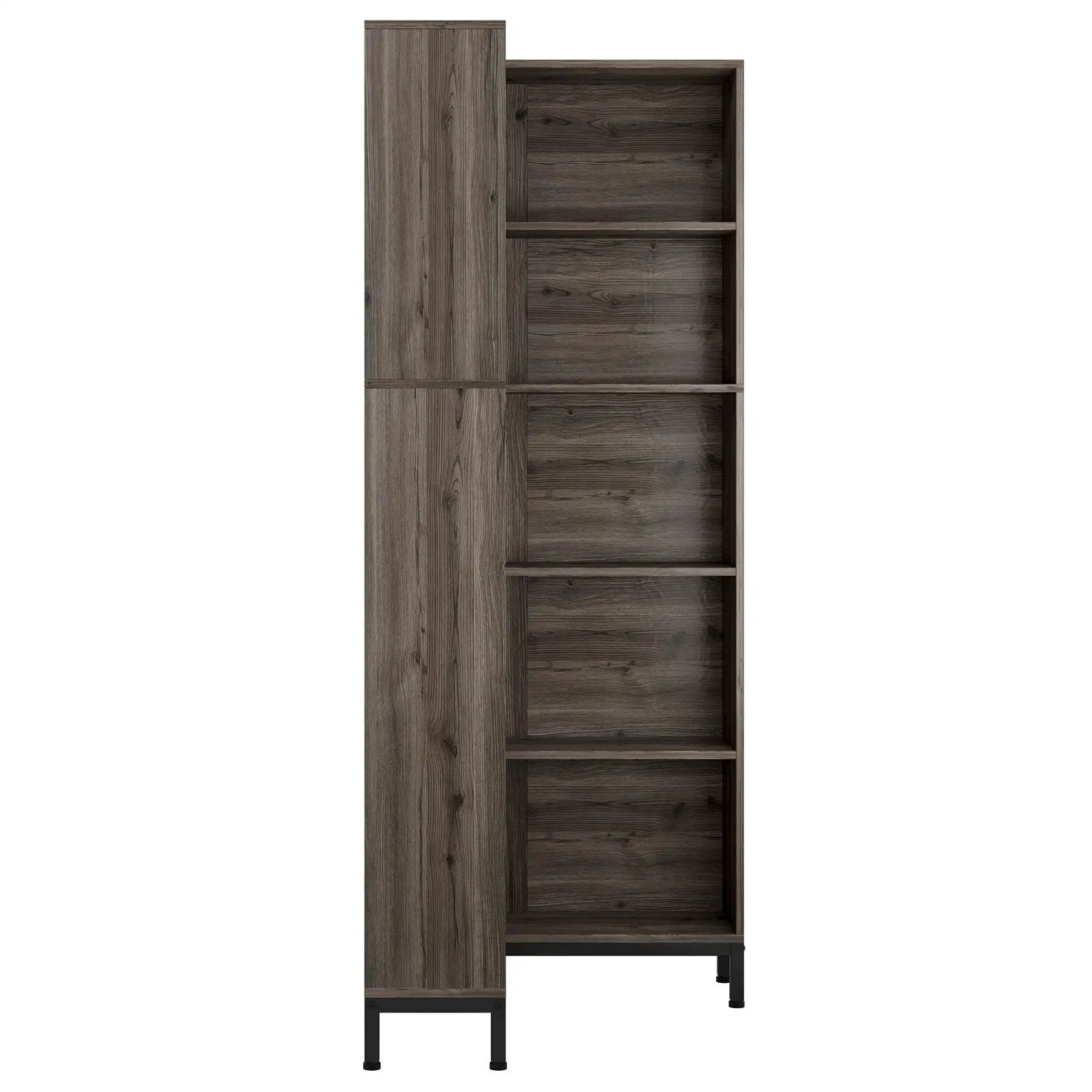L-Shaped Bookcase, 5 Tier Freestanding Corner Bookshelf by HouseOfZazla