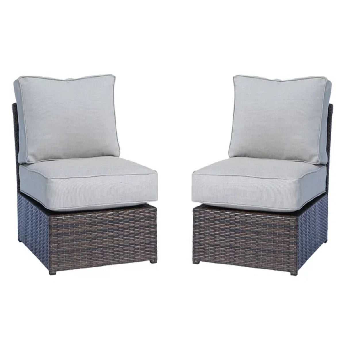 Modern Wicker Outdoor Seating Set with Cushions - Dark Brown or Dark Gray, photo 6 of 14
