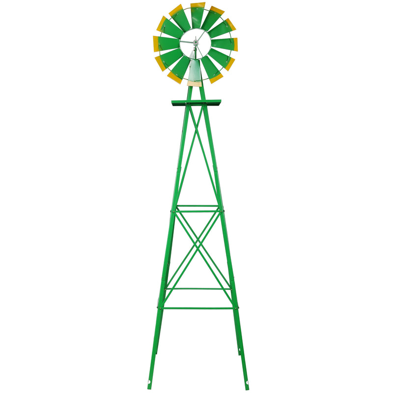 8FT Decorative Garden Windmill with Heavy Duty Steel Frame - Metal, photo 2 of 8