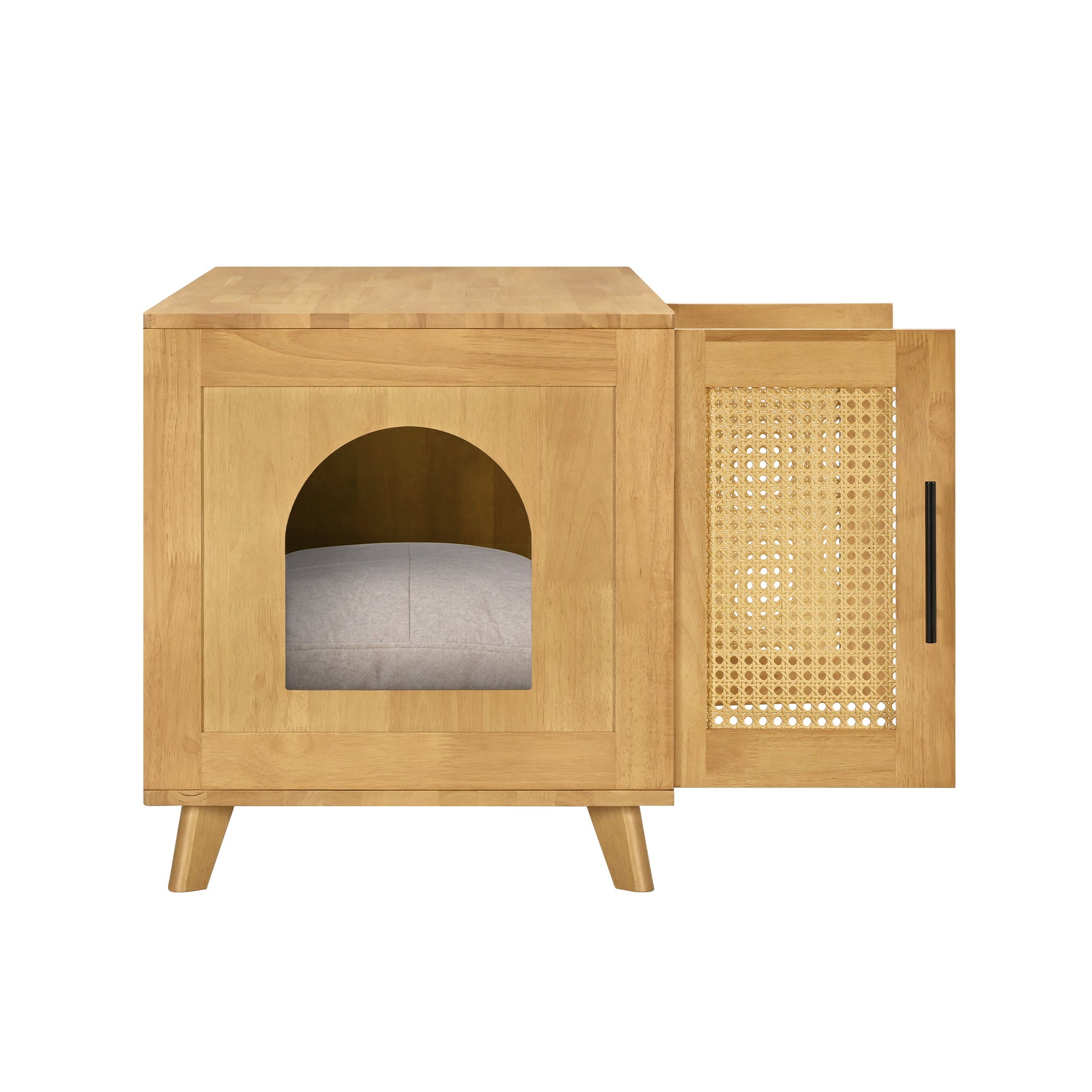 Myra Indoor Premium Rubber Wood Cat Cabinet with Plush Cushion by HouseOfZazla
