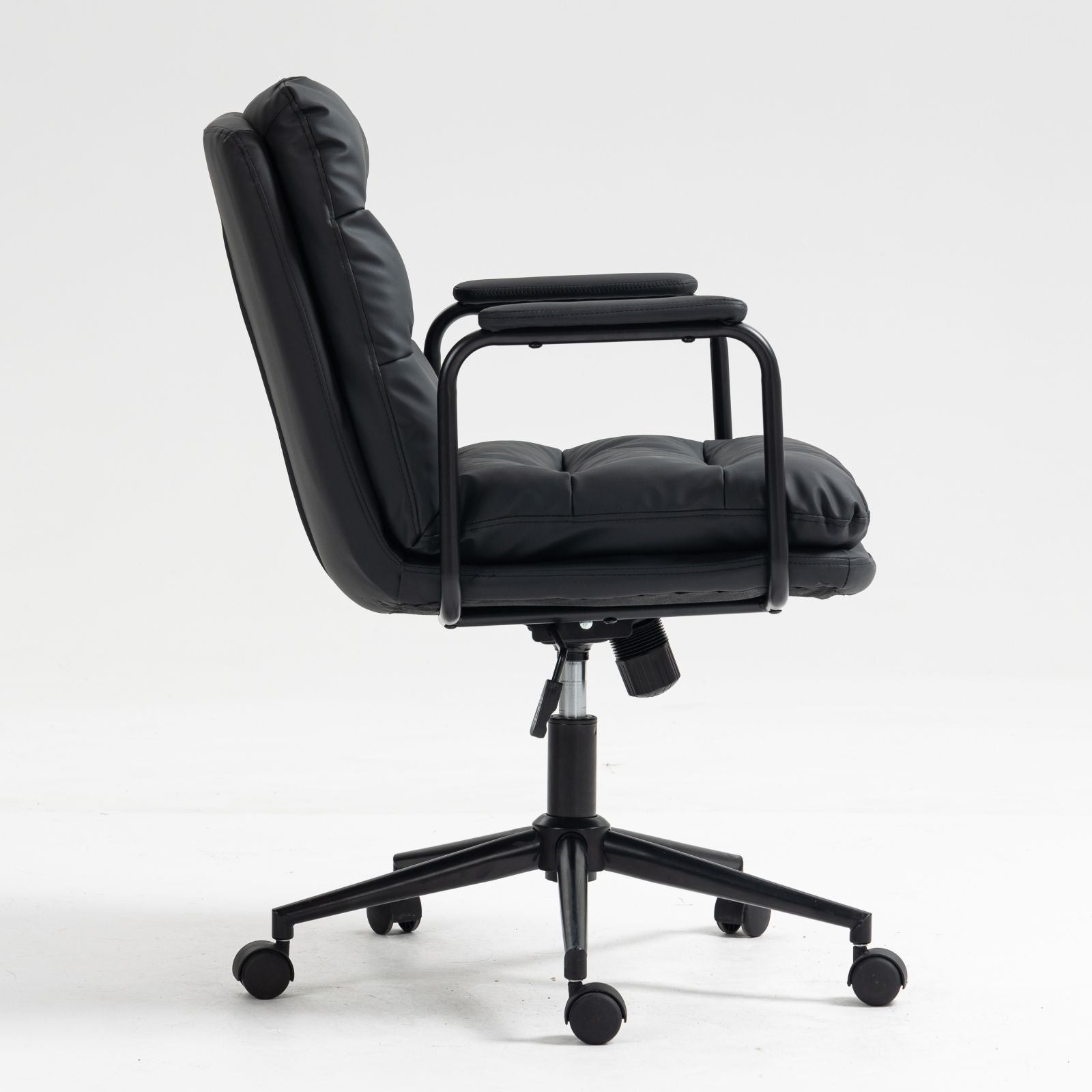 Office Chair, Mid Back Home Office Desk Task Chair With Wheels And Arms Ergonomic Computer Rolling Swivel Chair With Padded Armrest by Unique Piece Furniture