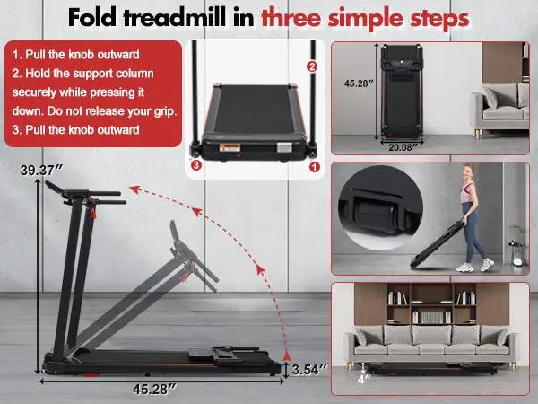 Portable Treadmill with 8% Incline and 265 lb Capacity by HouseOfZazla