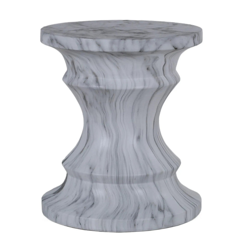Geometric Round Outdoor End Table - Marble by Unique Piece Furniture