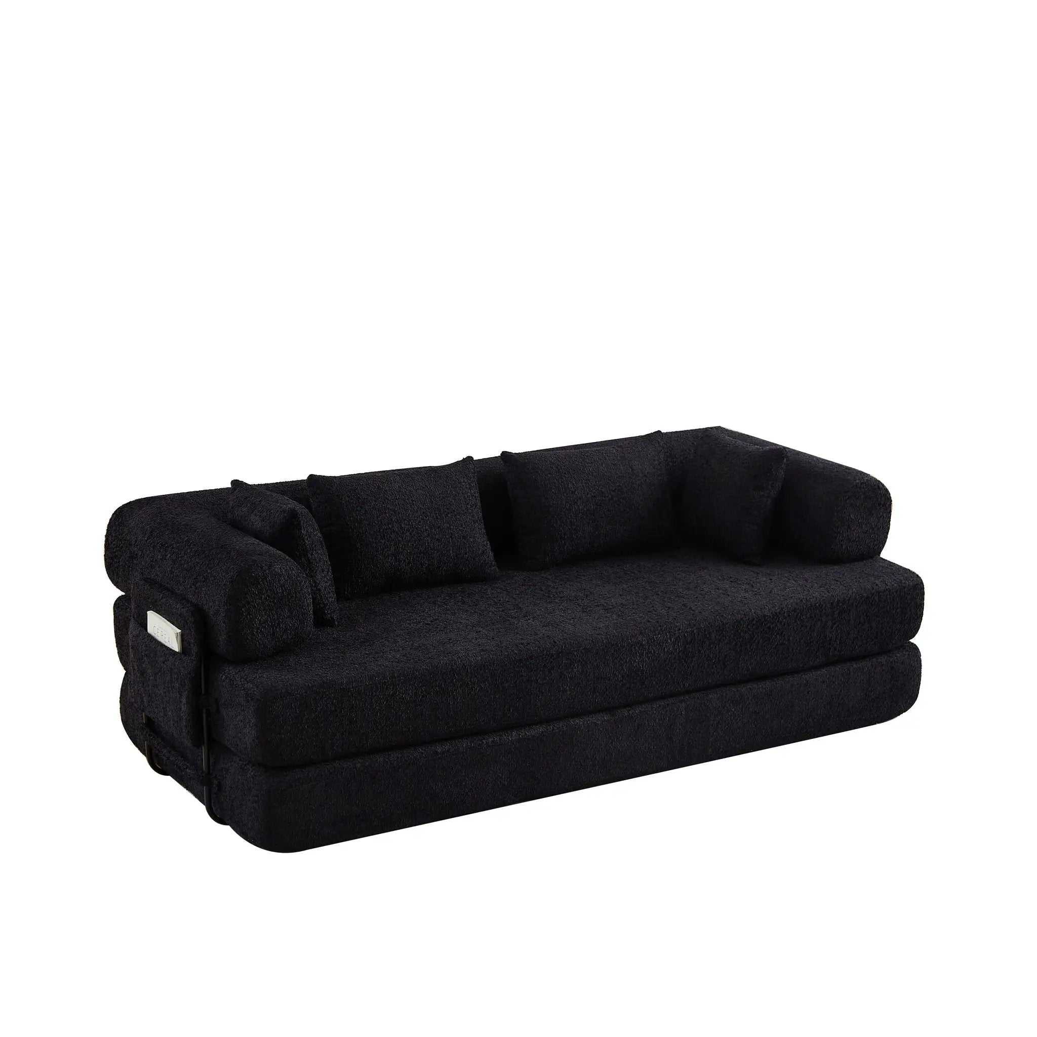 Convertible Sleeper Sofa Bed With Cylindrical Pillow by HouseOfZazla