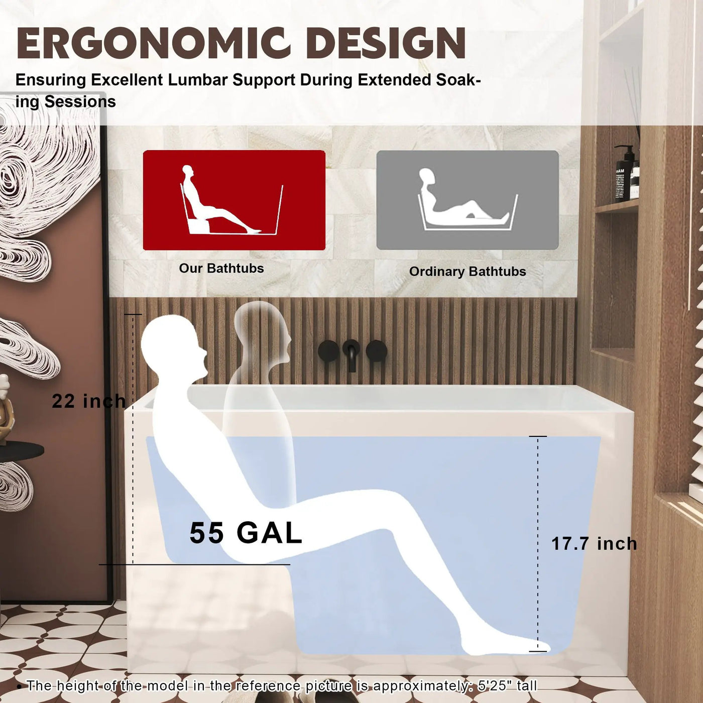 Gloss Freestanding Bathtub With Built In Seat by HouseOfZazla