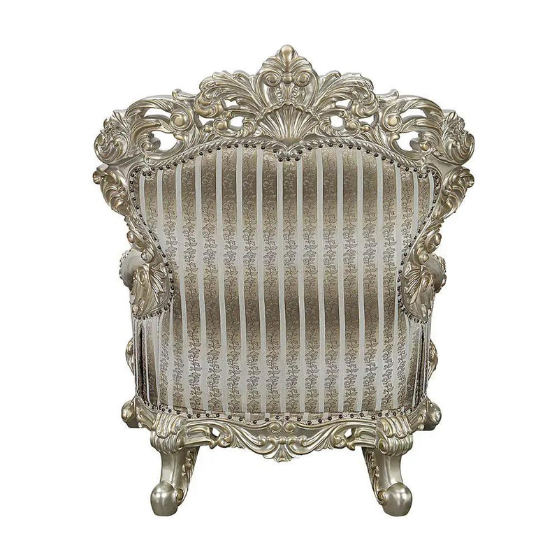 Sorina - Chair With 2 Pillows - Velvet, Fabric & Antique Gold by Unique Piece Furniture