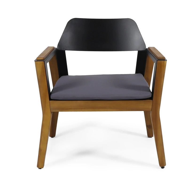 Soho Transitional Style Outdoor Club Chair (Set of 2) with Cushions - Teak by HouseOfZazla