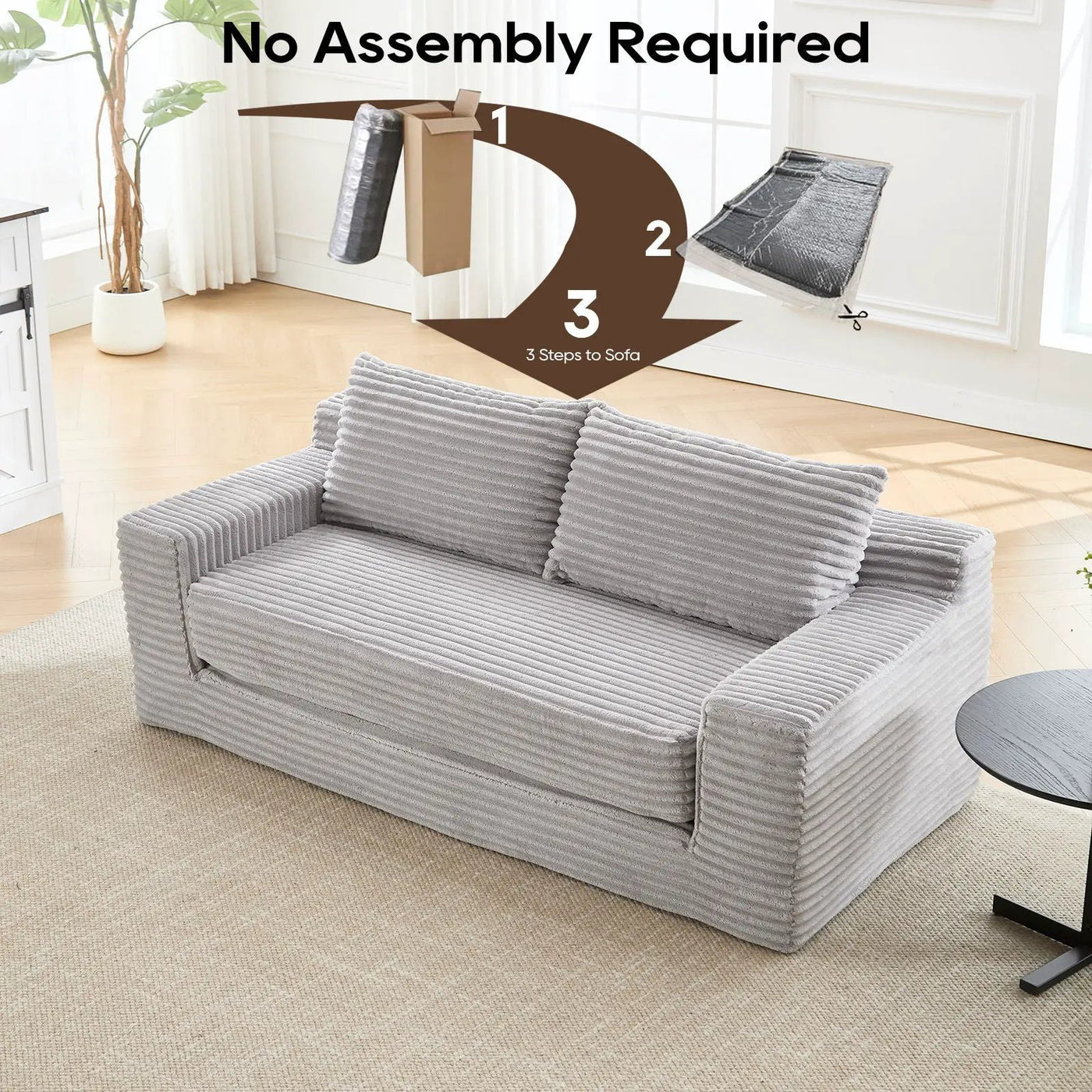 Convertible Loveseat Sofa Bed With Memory Foam & Steel Frame by Unique Piece Furniture