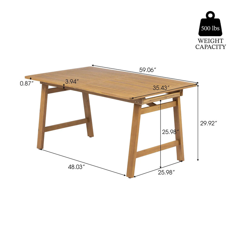 Extendable Acacia Wood Outdoor Dining Table by HouseOfZazla