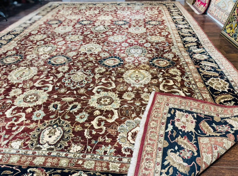 Palace Sized Indian Agra Rug 12x17, Wool Handmade Floral Allover Carpet by Jewel Rugs