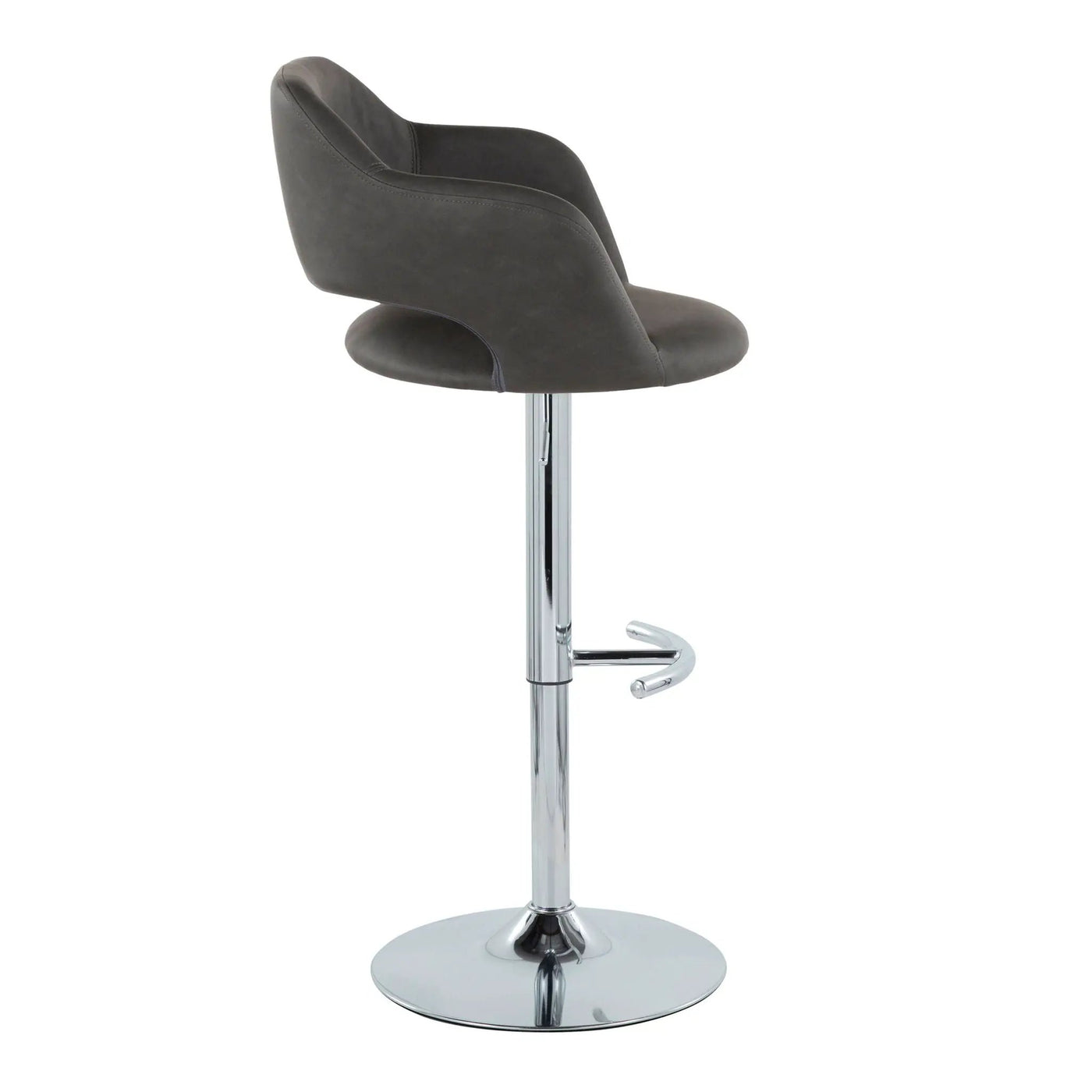 Margarite - Contemporary Ajustable Barstool With Swivel With Rounded T Footrest (Set of 2) by HouseOfZazla
