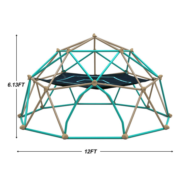 12ft Geometric Dome Climber Play Center with 1000 lb Weight Capacity - Green/Grey, photo 2 of 10