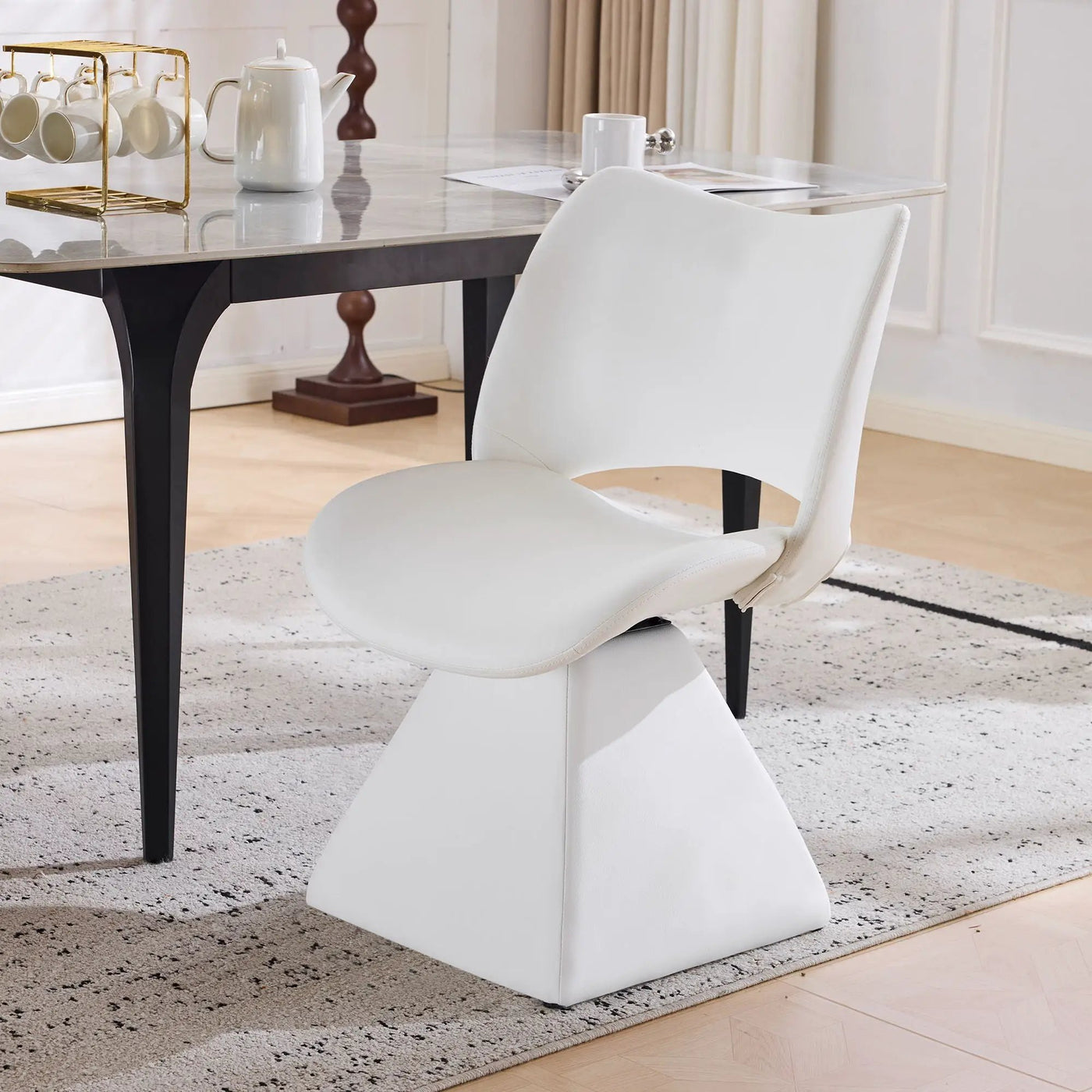 Modern Swivel Dining Chair With High Back by HouseOfZazla