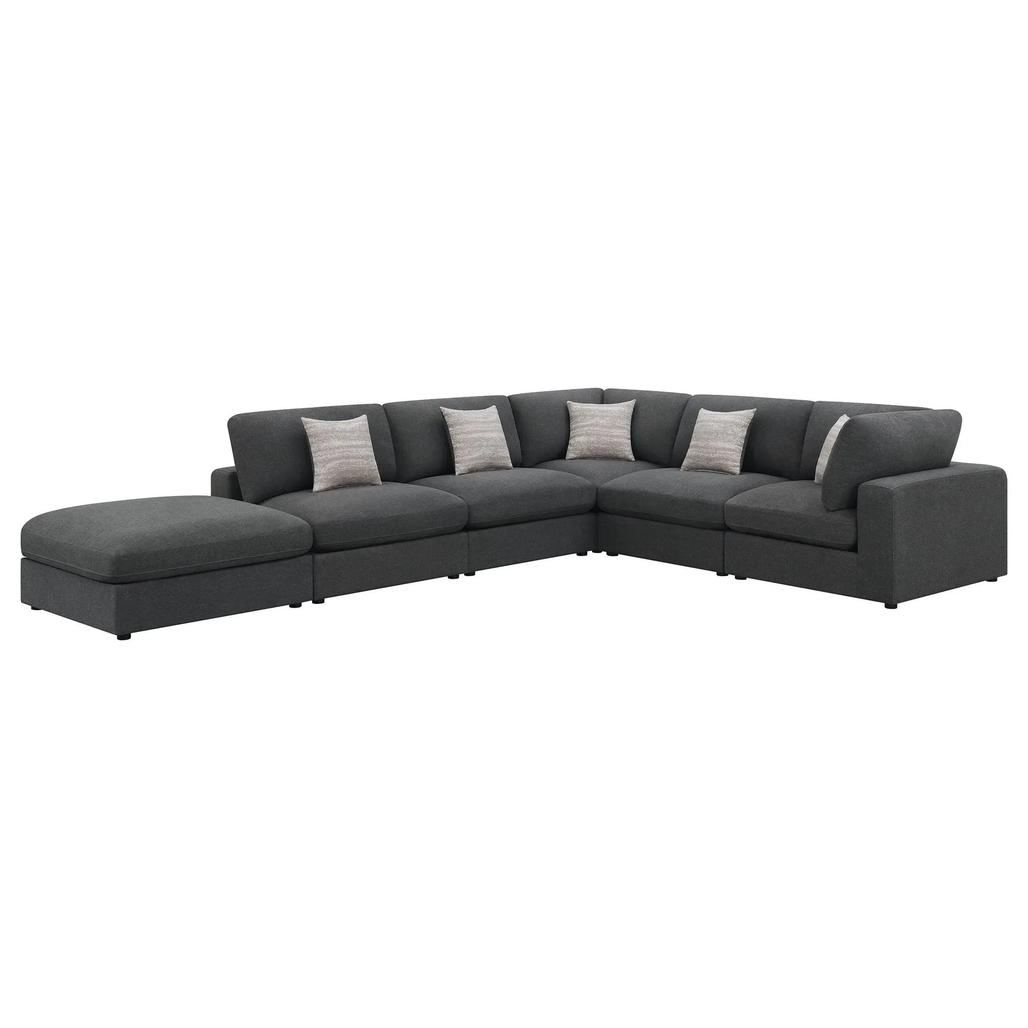 Serene 6-piece Upholstered Modular Sectional Sofa Charcoal by Unique Piece Furniture