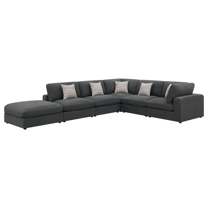 Serene 6-piece Upholstered Modular Sectional Sofa Charcoal by Unique Piece Furniture