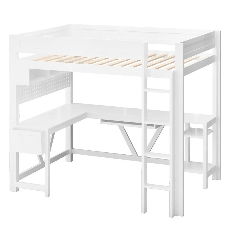 Gaming Loft Bed With Desk, Storage Shelves, LED And Charging Station by HouseOfZazla