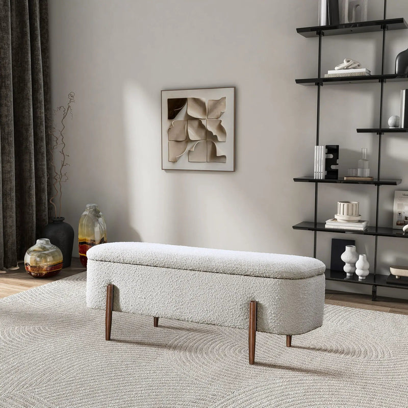 Sarna - Storage Bench - Ivory by HouseOfZazla