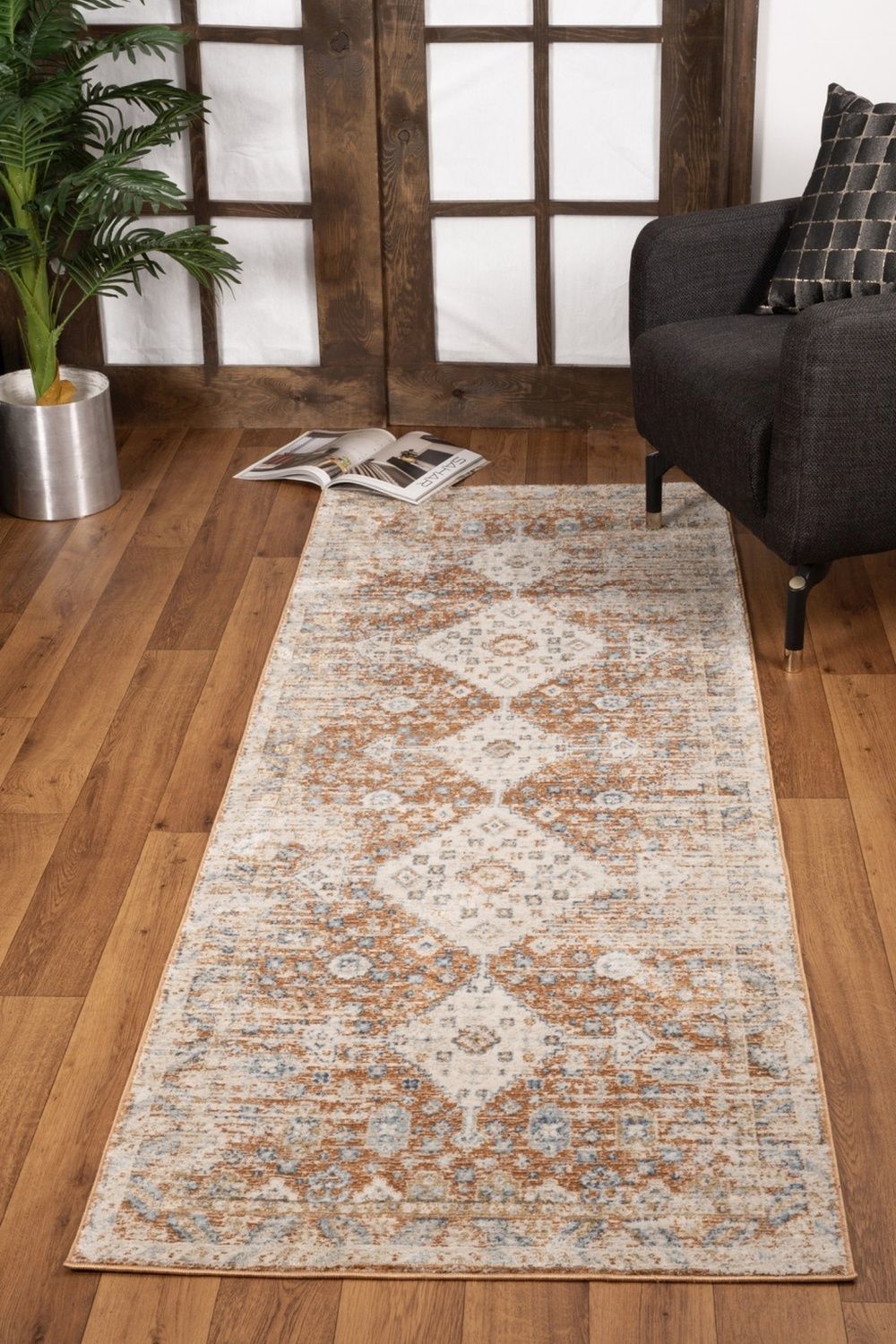 Noble - 5'3" X 7'3" Area Rug - Rust by HouseOfZazla