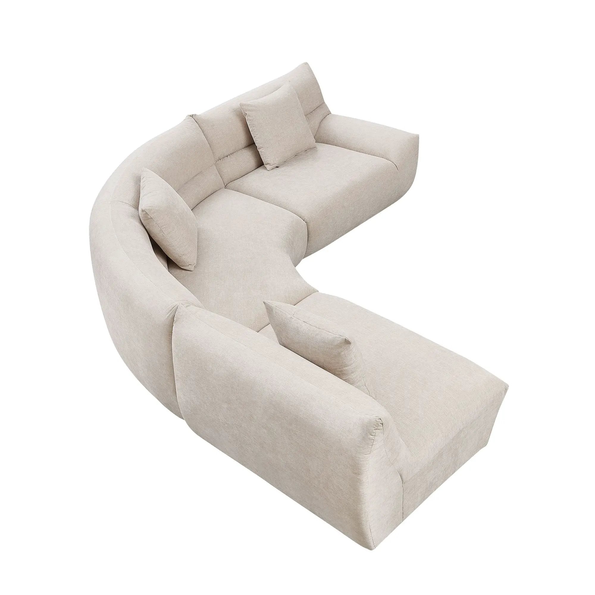 Modular Curved Sectional Sofa, 3-Piece Free-Form Configuration by HouseOfZazla