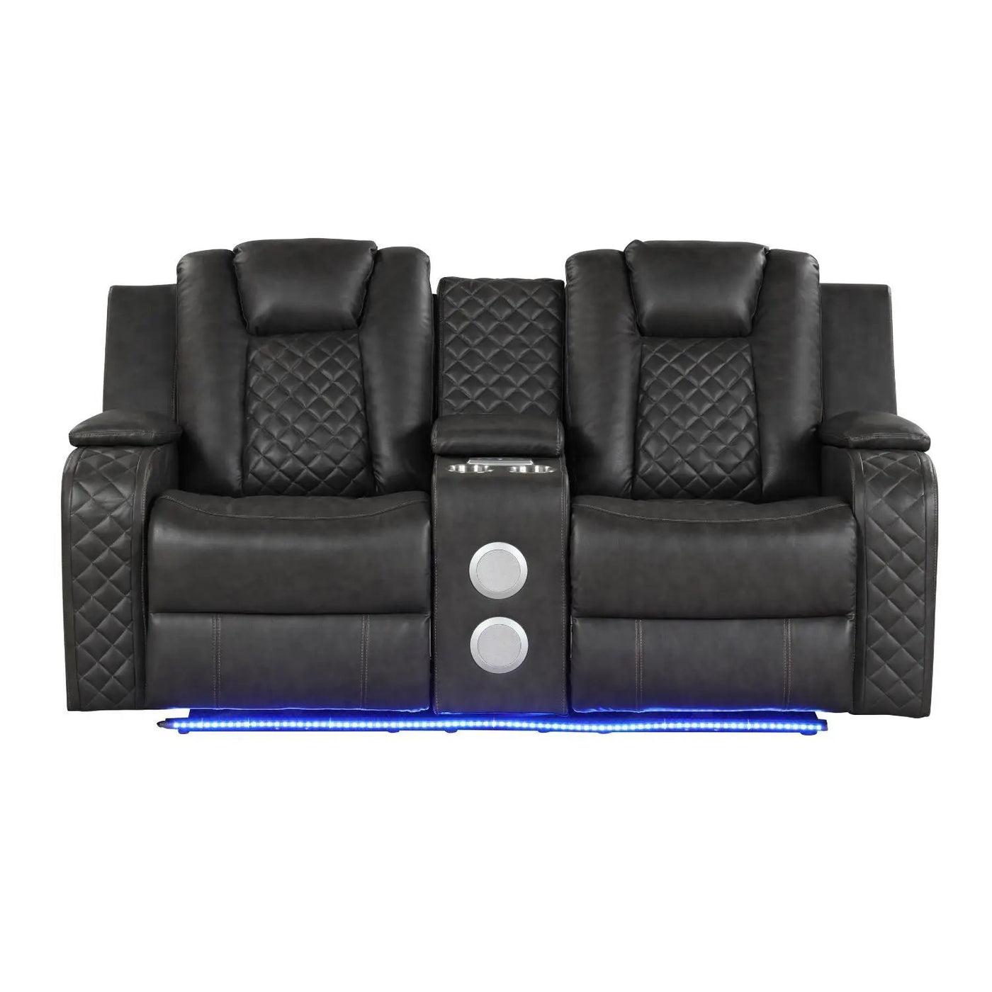 Benz - Power Reclining Loveseat & LED Lighting And Built In USB by HouseOfZazla