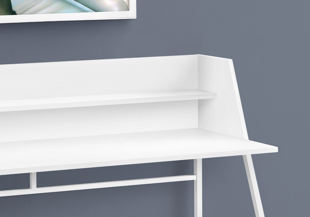 Marble Look Computer Desk with Storage Shelves - Multiple Colors, photo 17 of 24