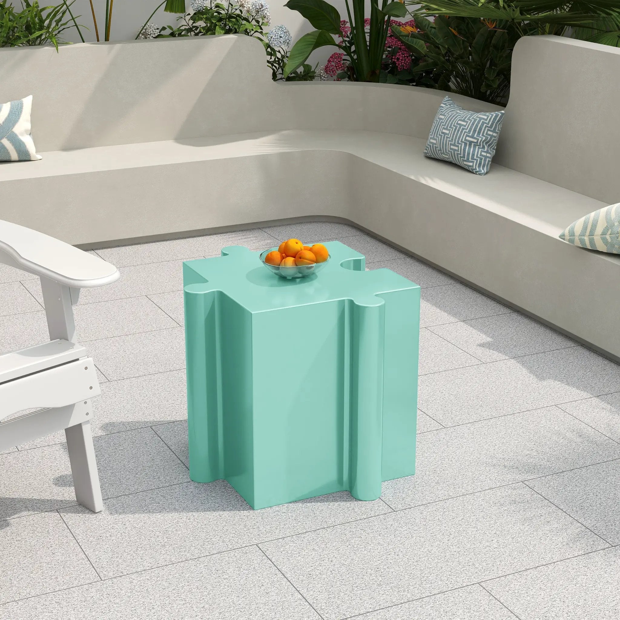3-Piece Artistic Puzzle Table Set with Modular Interlocking Design by HouseOfZazla