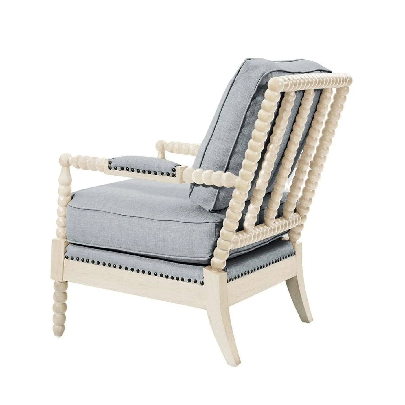 Arm Chair With Open Back Spindle Design, Padded Armrests by HouseOfZazla