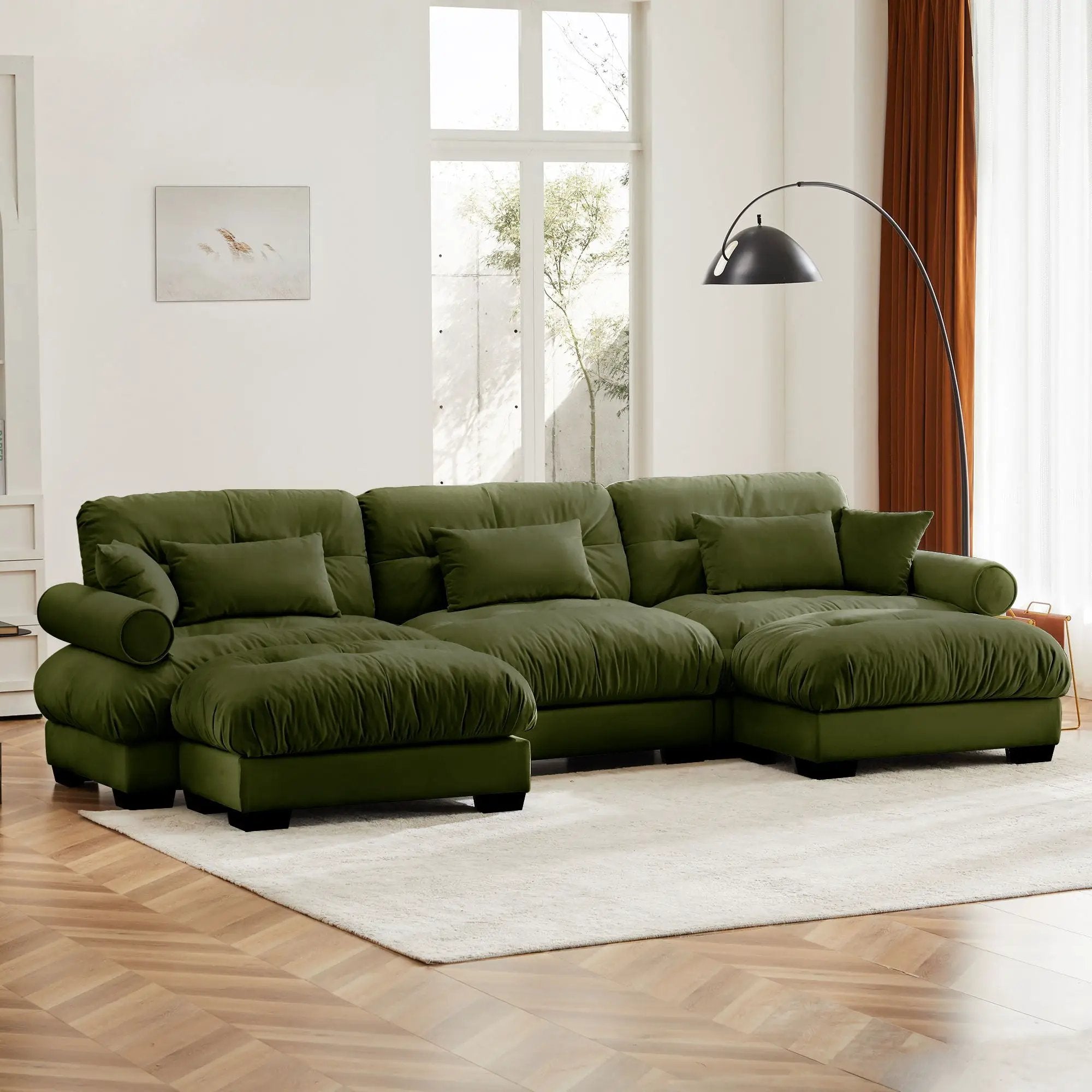 Super Comfort Oversized Modular Sectional Sofa With Movable Ottoman by HouseOfZazla
