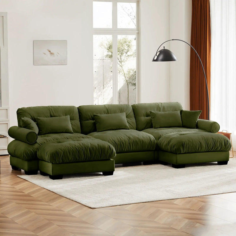 Super Comfort Oversized Modular Sectional Sofa With Movable Ottoman by HouseOfZazla