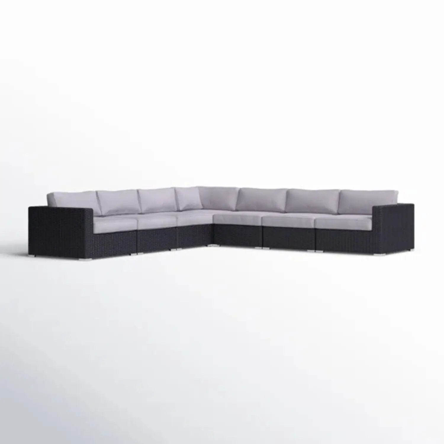 Luxurious Wicker Patio Sectional With Weather Resistant Sunbrella Cushions by Unique Piece Furniture