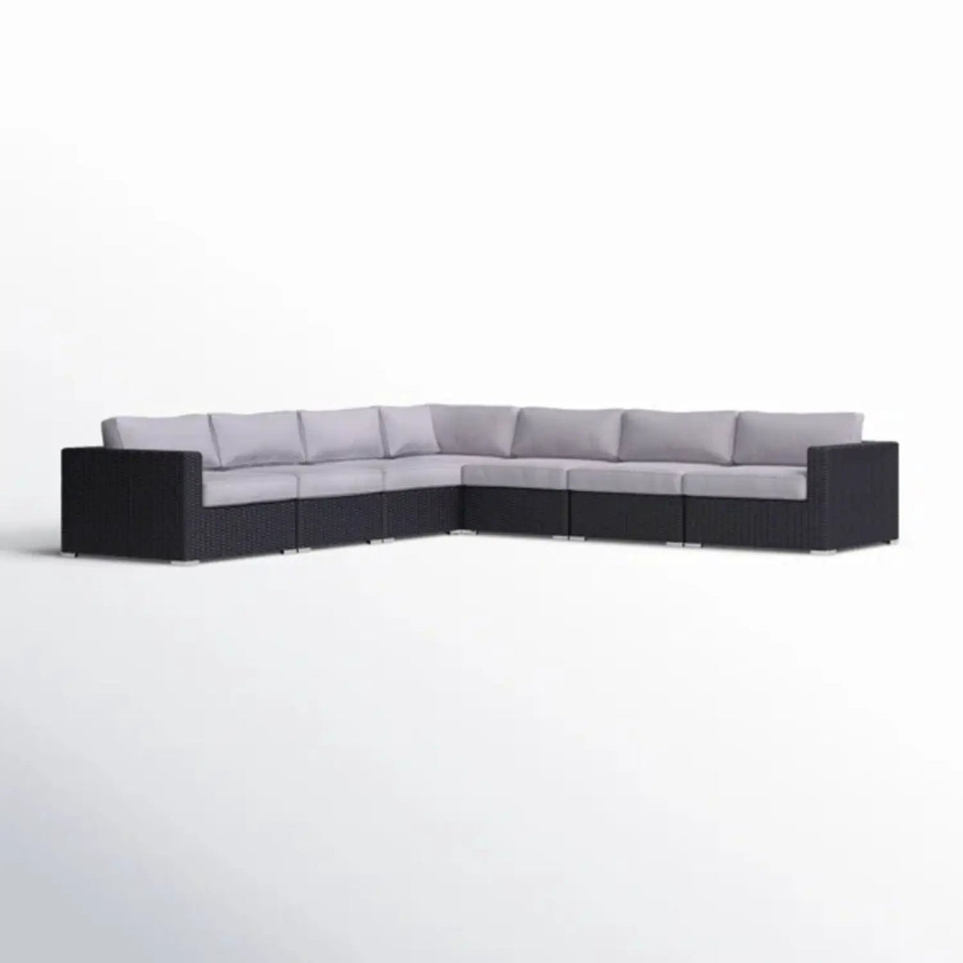 Luxurious Wicker Patio Sectional With Weather Resistant Sunbrella Cushions by HouseOfZazla