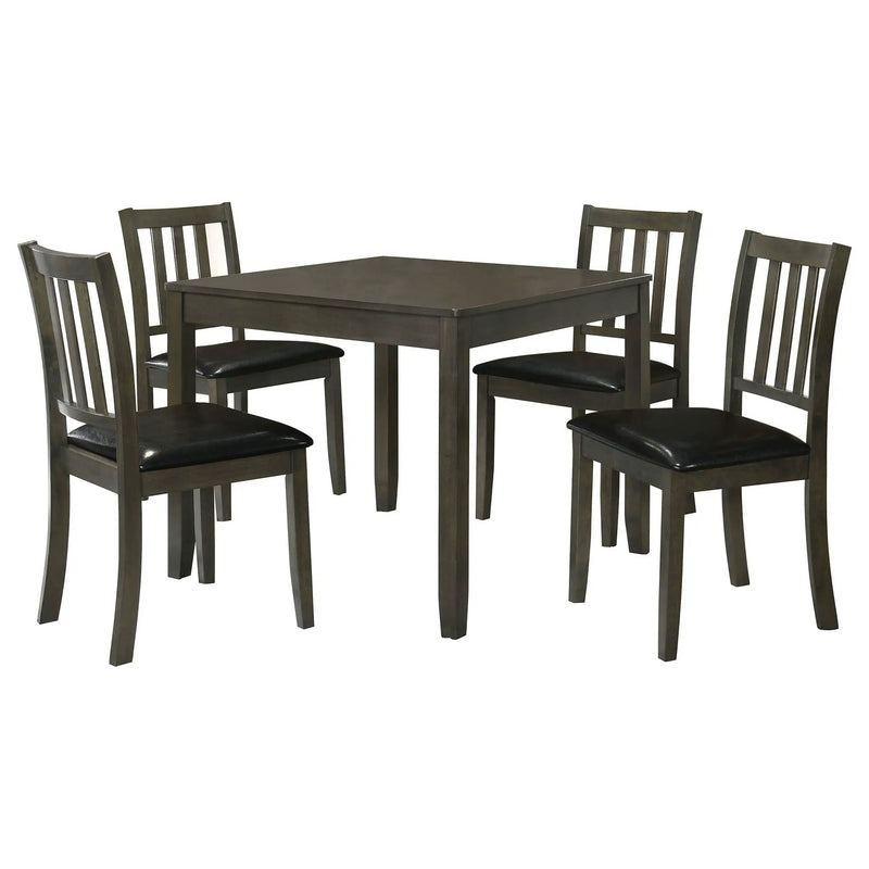 Parkwood 5-piece Square Dining Table Set Charcoal by Unique Piece Furniture