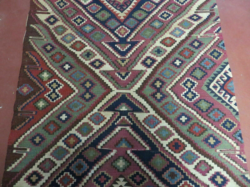 2' 1" X 4' 4" Antique Handmade Bagface Kilim Shirvan Caucasian Wool Rug Nice by Jewel Rugs