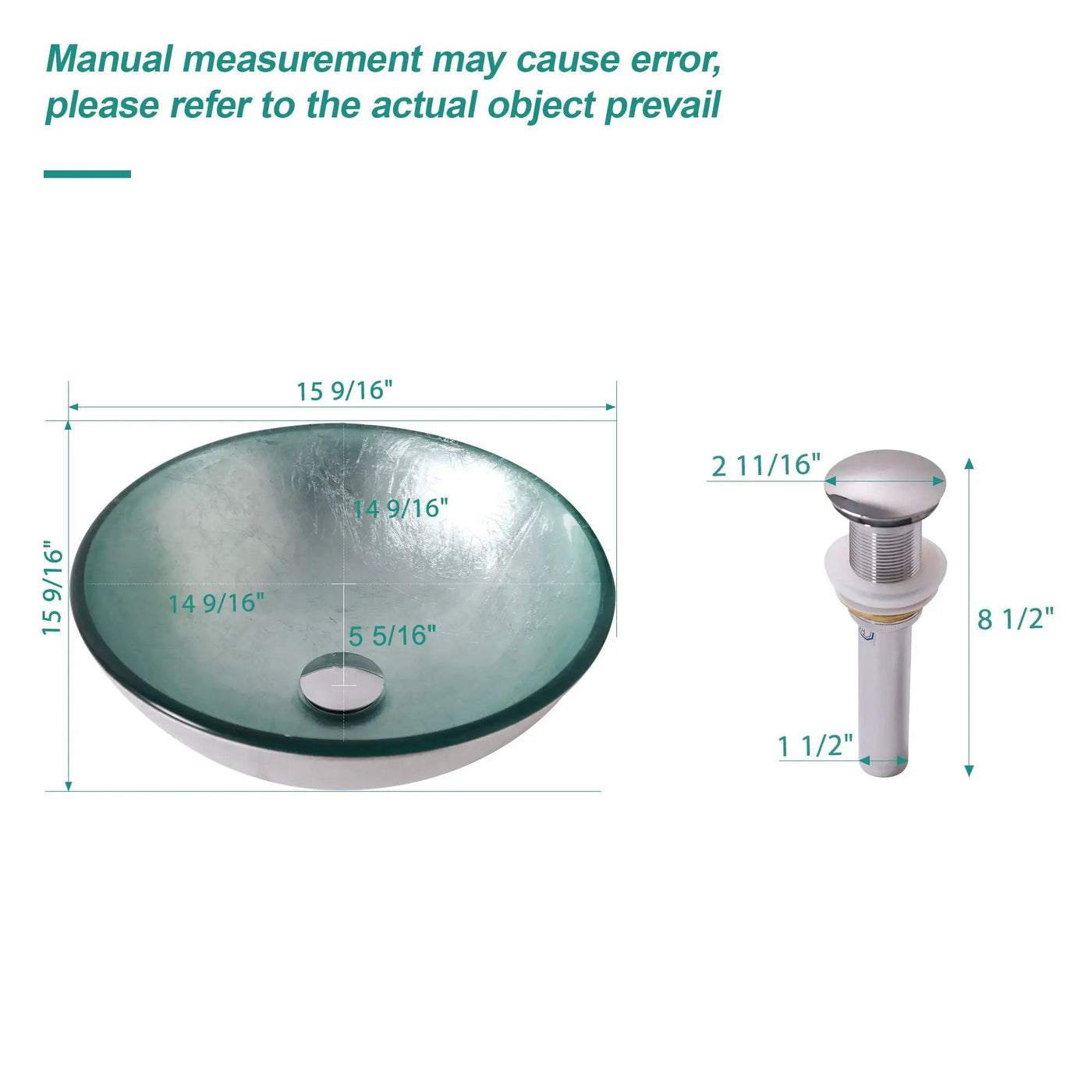 Artistic Tempered Glass Vessel Sink With Pop Up Drain by HouseOfZazla