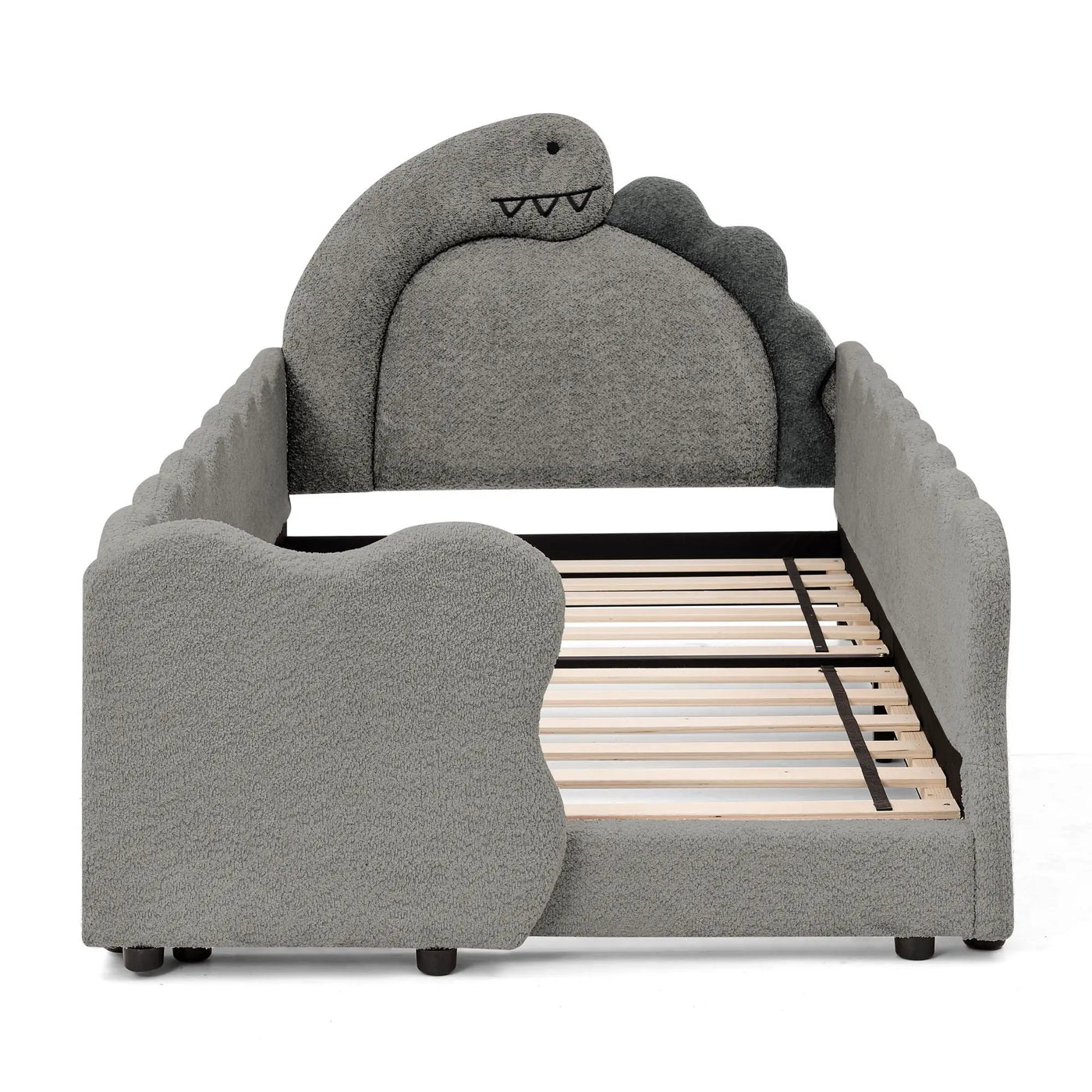 Cute Dinosaur Shaped Bed With Safety Guardrail, Toddler Frame by HouseOfZazla